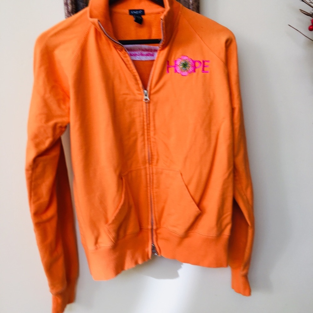 ENZA Orange Zip Up Jacket ‘Breast Cancer’